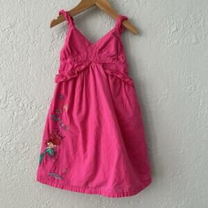 Disney Store Y2K Ariel Dress Pink Babydoll Ruffle Girls 4 Little Mermaid